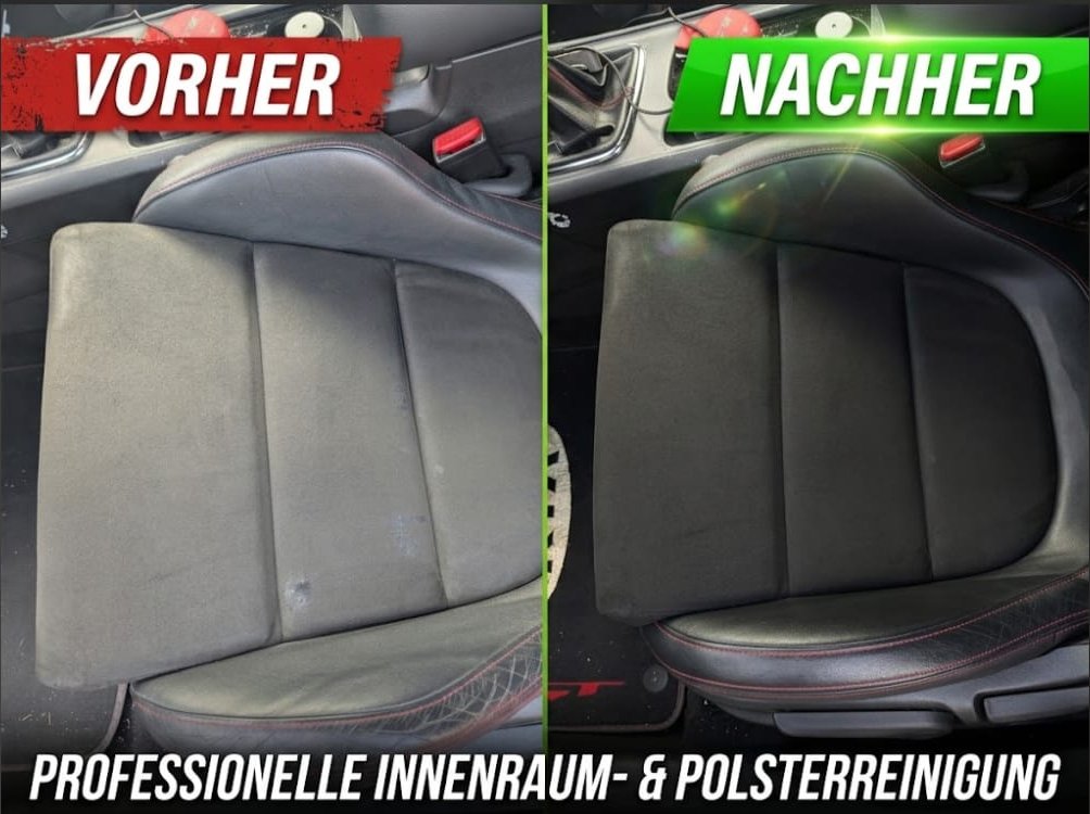Vorher-Nachher: Autositz vor und nach der Polsterreinigung